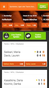 Screenshot della 888sport mobile app