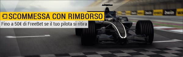 Banner del rimborso bwin per la Formula 1