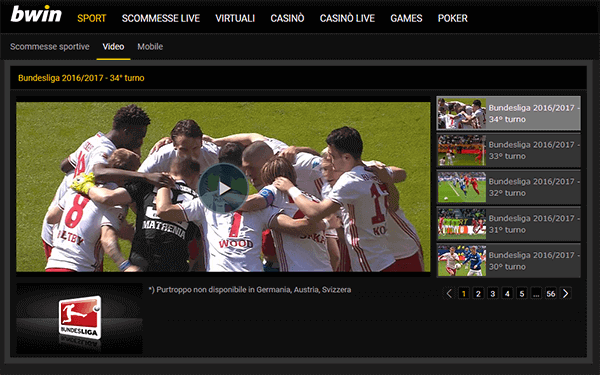 bwin streaming TV