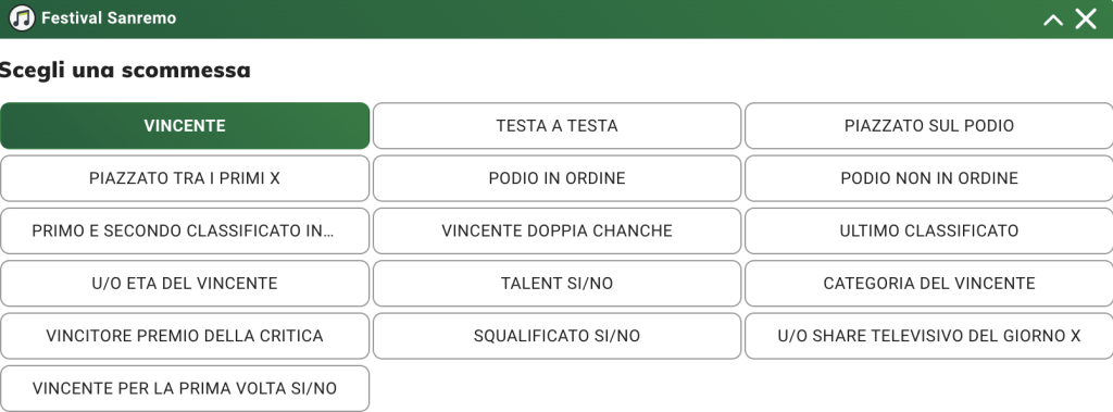 scommesse sanremo sisal 2023